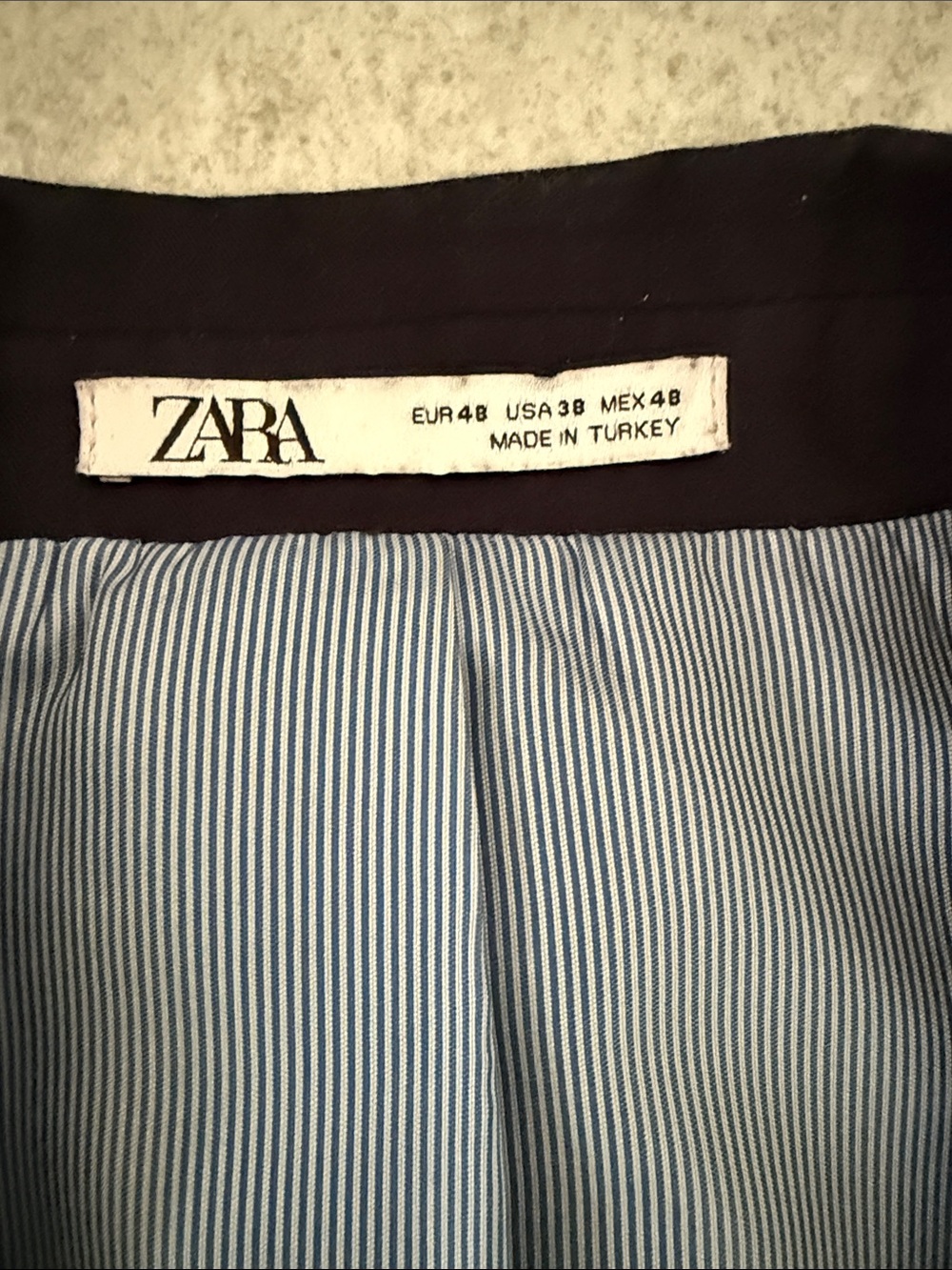 Zara Man Full Suit Navy Blue Slim Fit Jacket 38R Pants 31 Modern Tailored - Picture 6 of 13